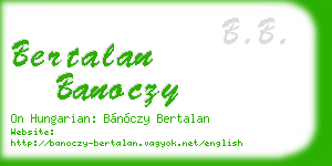 bertalan banoczy business card